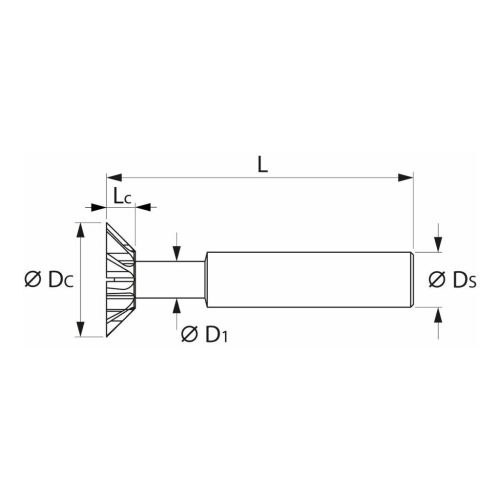 Garant VHM száras szögmaró, Form C 60° 20 mm