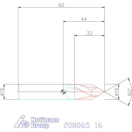 Garant VHM élletörő maró 60° 16 mm