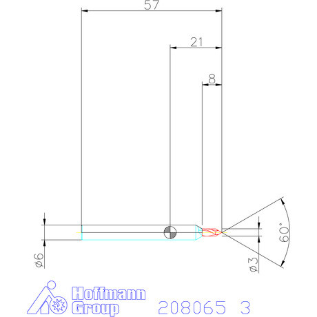 Garant VHM élletörő maró 60° 3 mm
