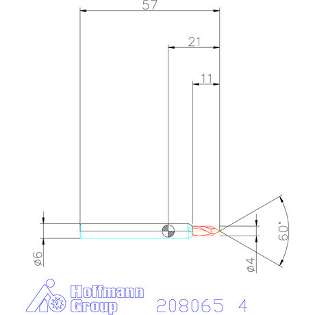 Garant VHM élletörő maró 60° 4 mm