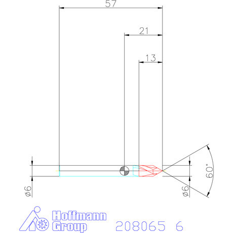 Garant VHM élletörő maró 60° 6 mm