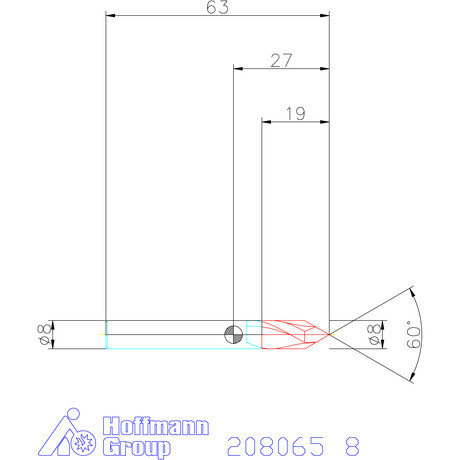 Garant VHM élletörő maró 60° 8 mm