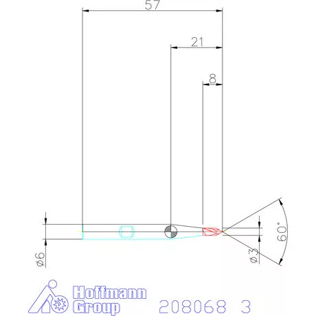 Garant VHM élletörő maró 60° 3 mm