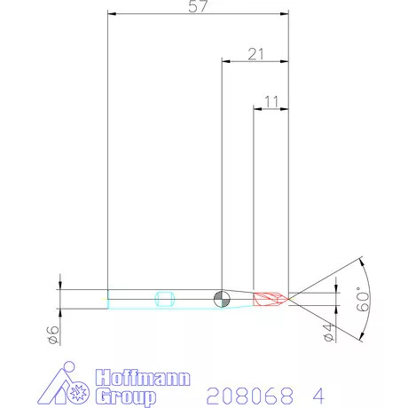 Garant VHM élletörő maró 60° 4 mm