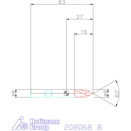 Garant VHM élletörő maró 60° 8 mm