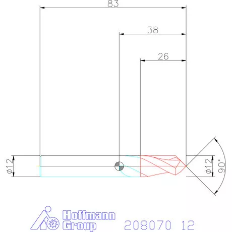 Garant VHM élletörő maró 90° 12 mm