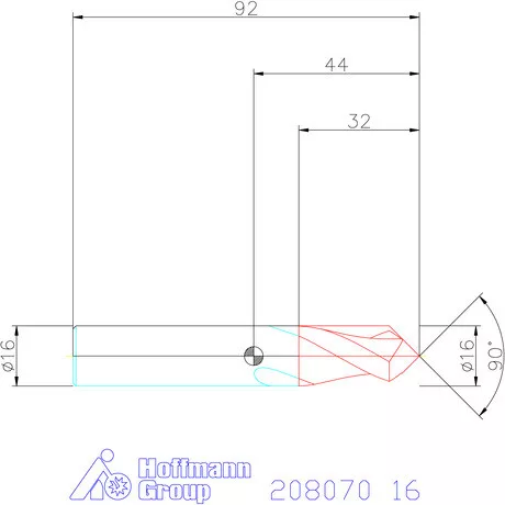 Garant VHM élletörő maró 90° 16 mm