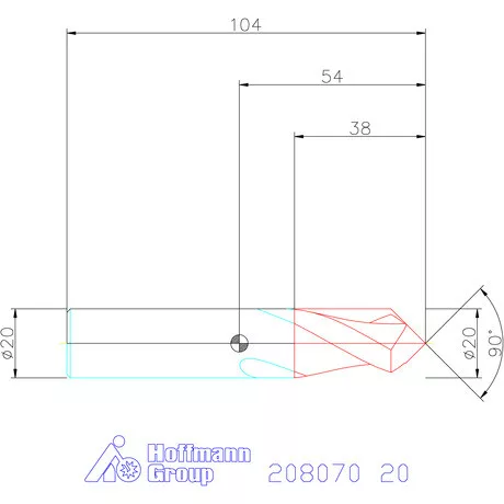 Garant VHM élletörő maró 90° 20 mm