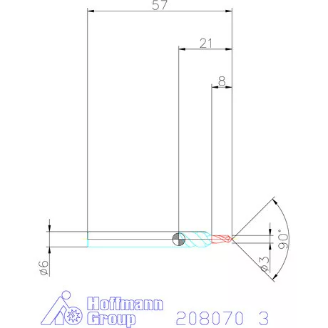 Garant VHM élletörő maró 90° 3 mm