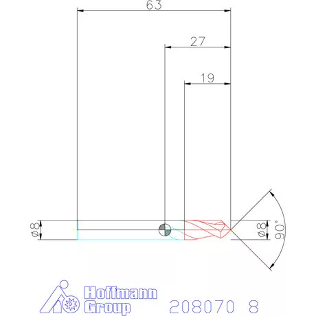 Garant VHM élletörő maró 90° 8 mm