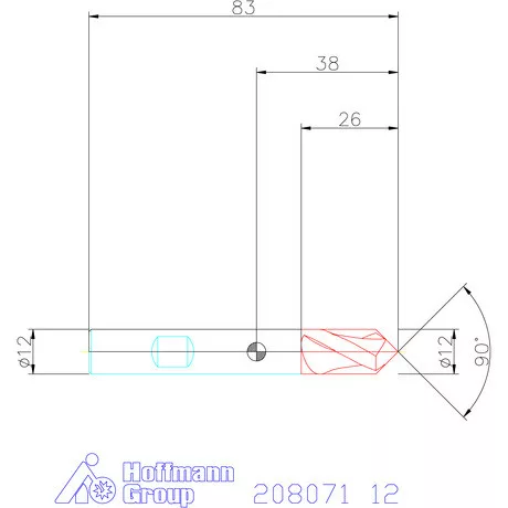 Garant VHM élletörő maró 90° 12 mm