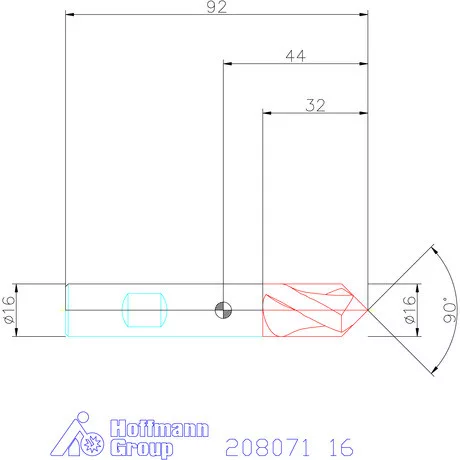 Garant VHM élletörő maró 90° 16 mm