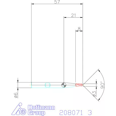 Garant VHM élletörő maró 90° 3 mm