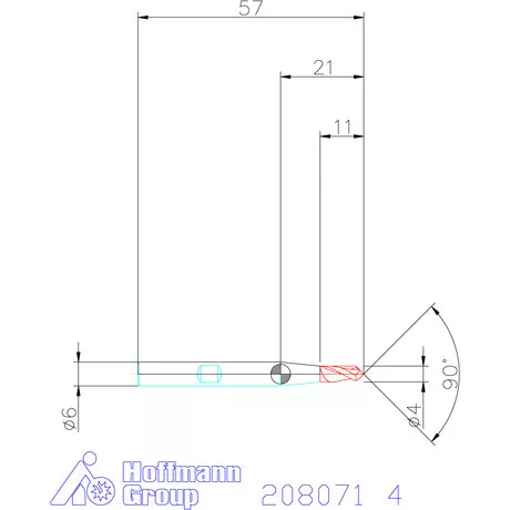 Garant VHM élletörő maró 90° 4 mm