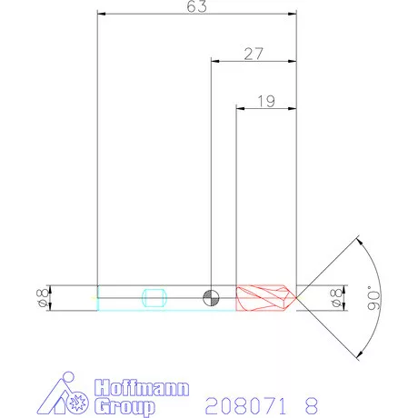 Garant VHM élletörő maró 90° 8 mm