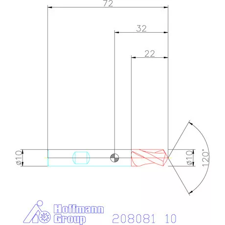 Garant VHM élletörő maró 120° 10 mm