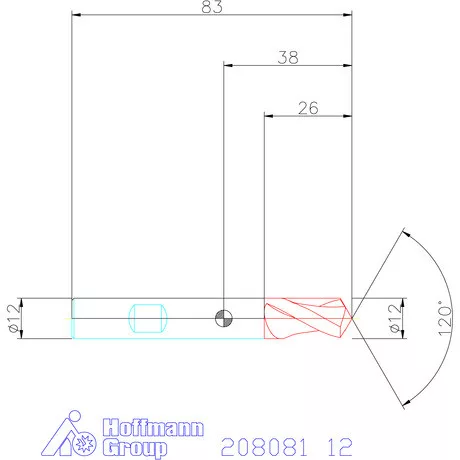 Garant VHM élletörő maró 120° 12 mm