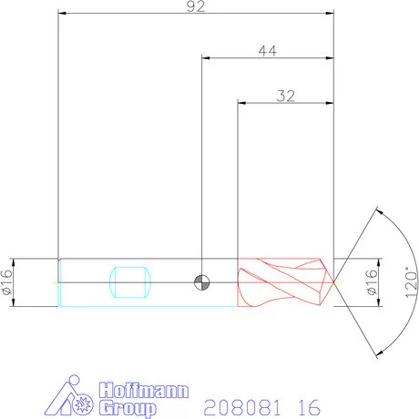 Garant VHM élletörő maró 120° 16 mm