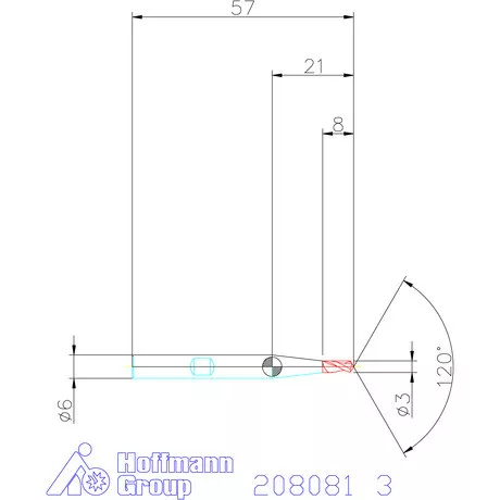 Garant VHM élletörő maró 120° 3 mm