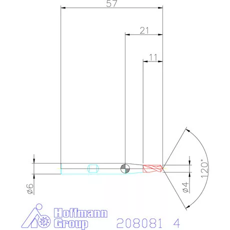 Garant VHM élletörő maró 120° 4 mm
