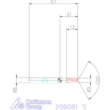 Garant VHM élletörő maró 120° 5 mm