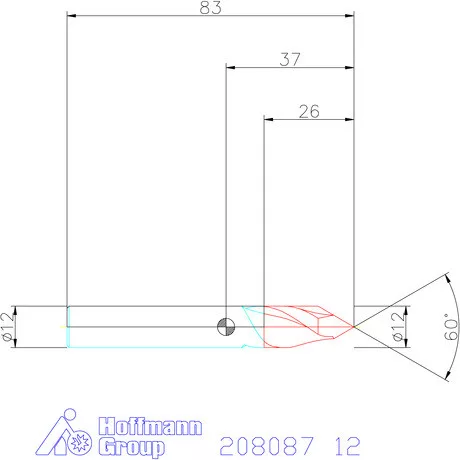 Garant VHM spirális élletörő maró 60° 12 mm