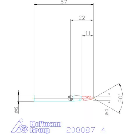 Garant VHM spirális élletörő maró 60° 4 mm