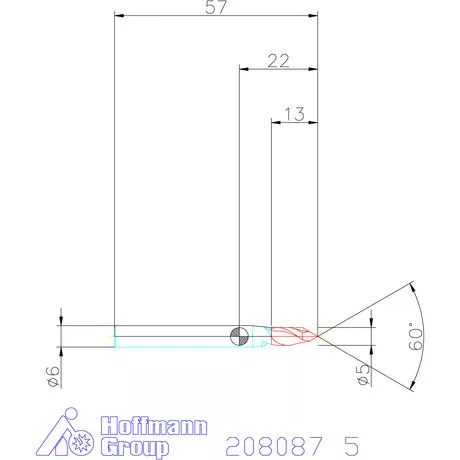 Garant VHM spirális élletörő maró 60° 5 mm