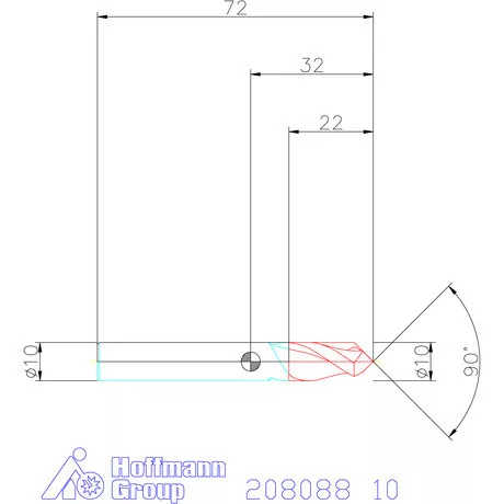 Garant VHM spirális élletörő maró 90° 10 mm