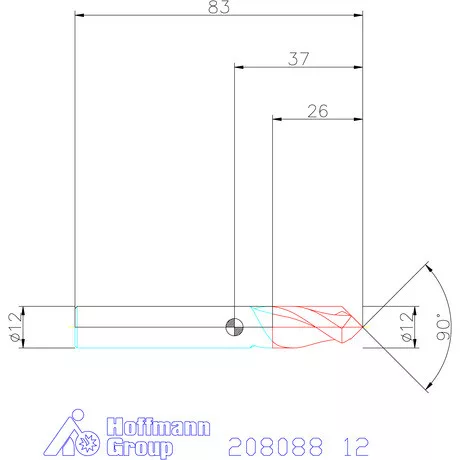Garant VHM spirális élletörő maró 90° 12 mm