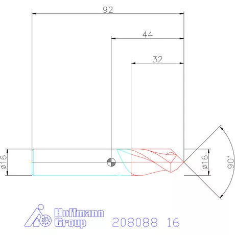 Garant VHM spirális élletörő maró 90° 16 mm