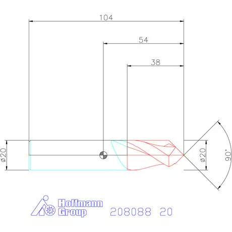 Garant VHM spirális élletörő maró 90° 20 mm