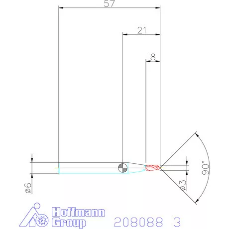 Garant VHM spirális élletörő maró 90° 3 mm