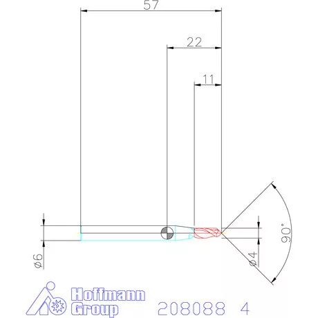 Garant VHM spirális élletörő maró 90° 4 mm