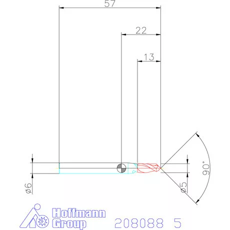 Garant VHM spirális élletörő maró 90° 5 mm