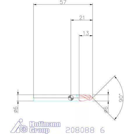 Garant VHM spirális élletörő maró 90° 6 mm