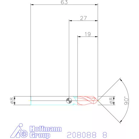 Garant VHM spirális élletörő maró 90° 8 mm