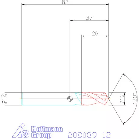 Garant VHM spirális élletörő maró 120° 12 mm