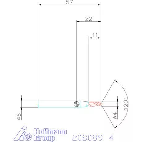 Garant VHM spirális élletörő maró 120° 4 mm
