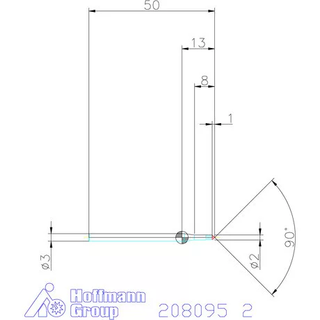 Garant VHM sorjázó 90° 2 mm
