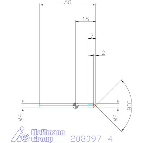 Holex VHM sorjázó 90° 4 mm