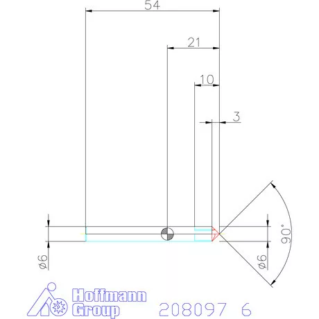 Holex VHM sorjázó 90° 6 mm