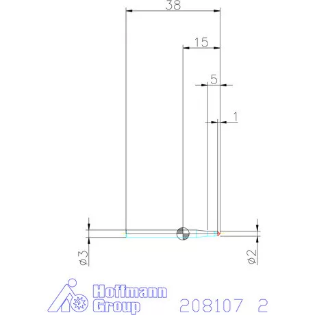 Holex VHM sorjázó 90° 2 mm