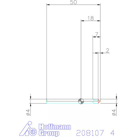 Holex VHM sorjázó 90° 4 mm