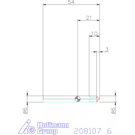 Holex VHM sorjázó 90° 6 mm