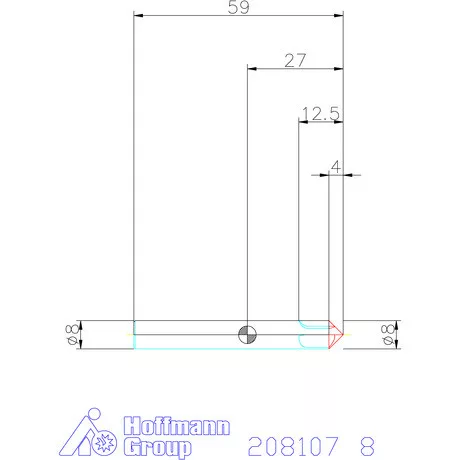 Holex VHM sorjázó 90° 8 mm