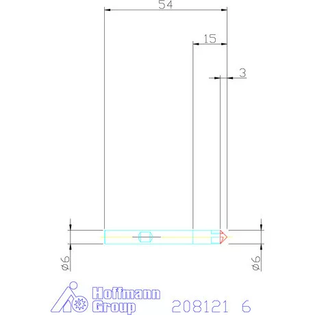 Holex VHM sorjázó 90° 6 mm