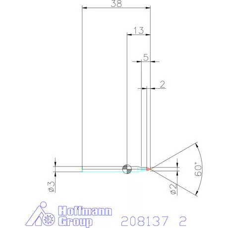 Holex VHM sorjázó 60° 2 mm