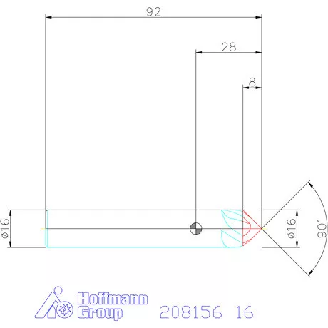 Garant VHM spirális sorjázó 90° 16 mm