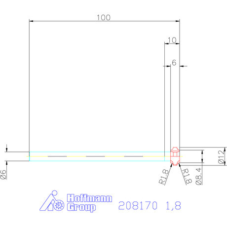 Garant VHM saroklekerekítő maró, kétoldalas 1,8 mm